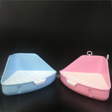 Maxbell Rabbit Litter Box with Grid Potty Trainer for Rabbit Bedding Supplies Cage Pink