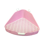 Maxbell Rabbit Litter Box with Grid Potty Trainer for Rabbit Bedding Supplies Cage Pink