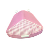 Maxbell Rabbit Litter Box with Grid Potty Trainer for Rabbit Bedding Supplies Cage Pink