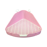 Maxbell Rabbit Litter Box with Grid Potty Trainer for Rabbit Bedding Supplies Cage Pink