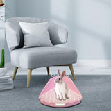 Maxbell Rabbit Litter Box with Grid Potty Trainer for Rabbit Bedding Supplies Cage Pink