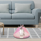 Maxbell Rabbit Litter Box with Grid Potty Trainer for Rabbit Bedding Supplies Cage Pink