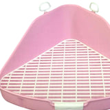 Maxbell Rabbit Litter Box with Grid Potty Trainer for Rabbit Bedding Supplies Cage Pink