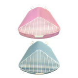 Maxbell Rabbit Litter Box with Grid Potty Trainer for Rabbit Bedding Supplies Cage Pink