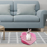 Maxbell Rabbit Litter Box Durable Portable Bunny Potty Trainer for Pink