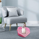 Maxbell Rabbit Litter Box Durable Portable Bunny Potty Trainer for Pink
