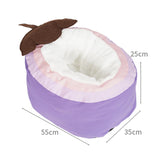 Maxbell Plush Cave Pet Bed Cat Kitten Cozy Nest Dog Tent Washable Nonslip Warm House 55x35x25cm