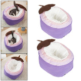 Maxbell Plush Cave Pet Bed Cat Kitten Cozy Nest Dog Tent Washable Nonslip Warm House 55x35x25cm