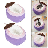 Maxbell Plush Cave Pet Bed Cat Kitten Cozy Nest Dog Tent Washable Nonslip Warm House 55x35x25cm