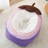 Maxbell Plush Cave Pet Bed Cat Kitten Cozy Nest Dog Tent Washable Nonslip Warm House 55x35x25cm