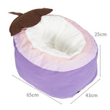 Maxbell Plush Cave Pet Bed Cat Kitten Cozy Nest Dog Tent Washable Nonslip Warm House 65x43x25cm