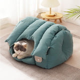 Maxbell Large Cat Bed Nest for Indoor Puppy Soft Pet Cushion Supplies Thick Kitten Blue