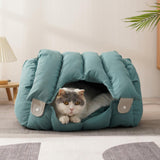 Maxbell Large Cat Bed Nest for Indoor Puppy Soft Pet Cushion Supplies Thick Kitten Blue