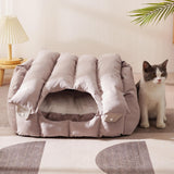 Maxbell Large Cat Bed Nest for Indoor Puppy Soft Pet Cushion Supplies Thick Kitten Gray