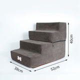 Maxbell Dog Steps Stair Dog Ramp Ladder Removable Cover Wide for Indoor Cats Couch Dark Grey