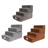 Maxbell Dog Steps Stair Dog Ramp Ladder Removable Cover Wide for Indoor Cats Couch Dark Grey