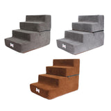 Maxbell Dog Steps Stair Dog Ramp Ladder Removable Cover Wide for Indoor Cats Couch Dark Grey