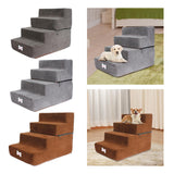 Maxbell Dog Steps Stair Dog Ramp Ladder Removable Cover Wide for Indoor Cats Couch Dark Grey