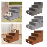 Maxbell Dog Steps Stair Dog Ramp Ladder Removable Cover Wide for Indoor Cats Couch Dark Grey