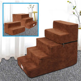 Maxbell Dog Steps Stair Dog Ramp Ladder Removable Cover Wide for Indoor Cats Couch Dark Grey