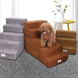 Maxbell Dog Steps Stair Dog Ramp Ladder Removable Cover Wide for Indoor Cats Couch Dark Grey