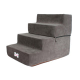 Maxbell Dog Steps Stair Dog Ramp Ladder Removable Cover Wide for Indoor Cats Couch Dark Grey