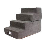 Maxbell Dog Steps Stair Dog Ramp Ladder Removable Cover Wide for Indoor Cats Couch Dark Grey