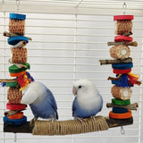 Maxbell Bird Swing Stand Multicolor Bird Perch Cage Accessories for Parakeet Macaw