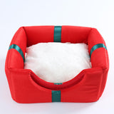 Maxbell Xmas Box Shaped Cave House Semienclosed Warm Nest Dog Bed Tent Cat Beds