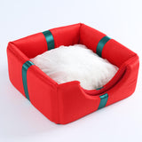 Maxbell Xmas Box Shaped Cave House Semienclosed Warm Nest Dog Bed Tent Cat Beds