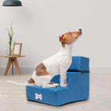 Maxbell Pet Dog Stairs Dog Ramp Ladder Detachable Cover Anti Slip Climbing Bed blue