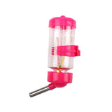 Maxbell Hanging Pet Automatic Water Feeder Parrot Hamster Cage Drinking Water Bottle Rose Red