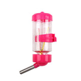 Maxbell Hanging Pet Automatic Water Feeder Parrot Hamster Cage Drinking Water Bottle Rose Red
