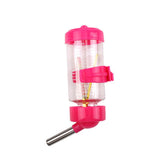 Maxbell Hanging Pet Automatic Water Feeder Parrot Hamster Cage Drinking Water Bottle Rose Red