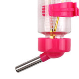 Maxbell Hanging Pet Automatic Water Feeder Parrot Hamster Cage Drinking Water Bottle Rose Red