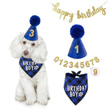 Maxbell Lovely pet Bibs Hat Neckerchief Saliva Towel for Masquerade Blue