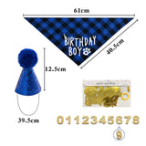 Maxbell Lovely pet Bibs Hat Neckerchief Saliva Towel for Masquerade Blue