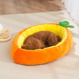 Maxbell Carrot Shaped Cat Bed Pet Cat Cushion Open Bed Kennel Soft Dog Bed L