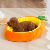 Maxbell Carrot Shaped Cat Bed Pet Cat Cushion Open Bed Kennel Soft Dog Bed L