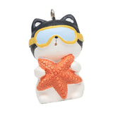 Maxbell Aquarium Decoration Floating Fish Tank Decor Miniature Little Cat Statue Star
