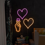 Maxbell Heart Neon Lamp Sign USB Neon Sign for Festival Wedding Wall Decoration
