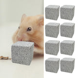 Maxbell 10Pcs Stone Square Teeth Grinding Chewing Toy Guinea Pigs Stone Pet Chew Toy 5cm
