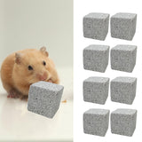 Maxbell 10Pcs Stone Square Teeth Grinding Chewing Toy Guinea Pigs Stone Pet Chew Toy 5cm