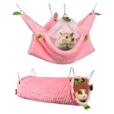 Maxbell Pet Hamster Bird Ferret Rat Squirrel Hammock Hanging Cage Nest House Toys pink hammock