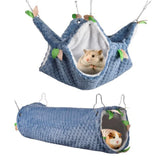 Maxbell Pet Hamster Bird Ferret Rat Squirrel Hammock Hanging Cage Nest House Toys blue