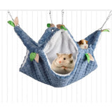 Maxbell Pet Hamster Bird Ferret Rat Squirrel Hammock Hanging Cage Nest House Toys blue