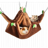 Maxbell Pet Hamster Bird Ferret Rat Squirrel Hammock Hanging Cage Nest House Toys brown hammock