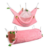 Maxbell Pet Hamster Bird Ferret Rat Squirrel Hammock Hanging Cage Nest House Toys pink tunnel