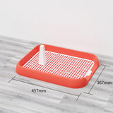Maxbell Dog Toilet with Urinary Column Mesh Grids Indoor Pet Training Toilet Tray Pink