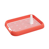 Maxbell Dog Toilet with Urinary Column Mesh Grids Indoor Pet Training Toilet Tray Pink